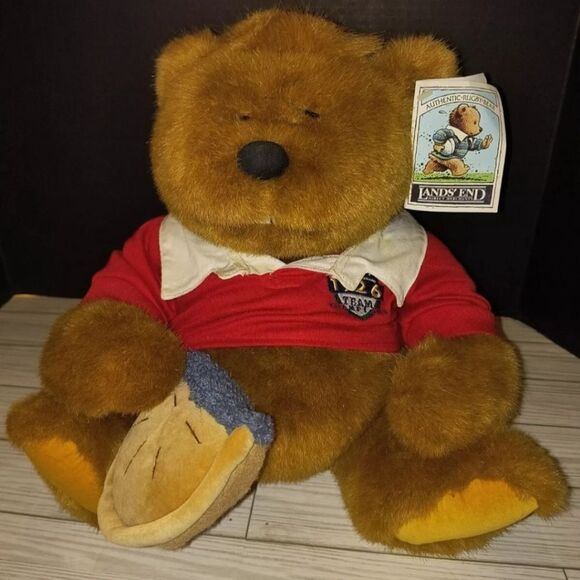 Land's End By Gund Vintage Teddy Bear Plush Kid Kodiak Rugby Bears 1996 With Tag - Picture 3 of 10